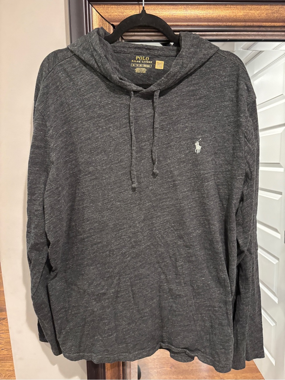 Polo by Ralph Lauren Heather Charcoal Hooded Long-Sleeve Shirt